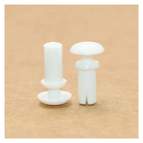 Premium Nylon R Type Snap Rivet PCB Board Mounting Clip Tool Free Push Fit Fastener Hella Reliable Hardware No Sweat Installation For Electronics Panels Killer Black in white color, side view.