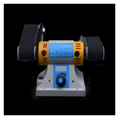 Kickass Desktop Belt Sander And Engraving Machine Featuring Rock Solid 750W High Power Motor with dual sanding belts and control panel.