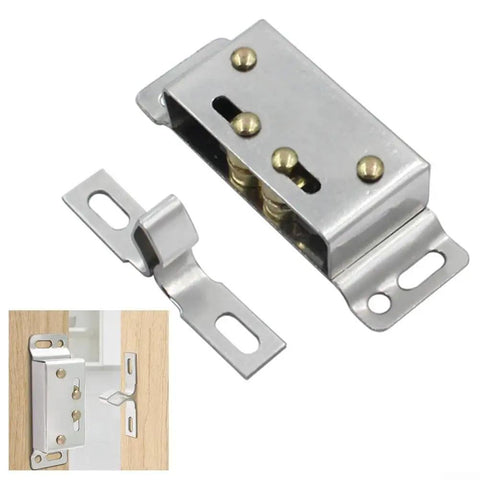 Double Roller Catch Stainless Steel Cabinet Door Latch For RV Boat Trailer Storage Light Duty Marine Grade Silver Finish