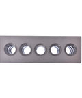 Hardened steel machinist setup block plate with five circular holes