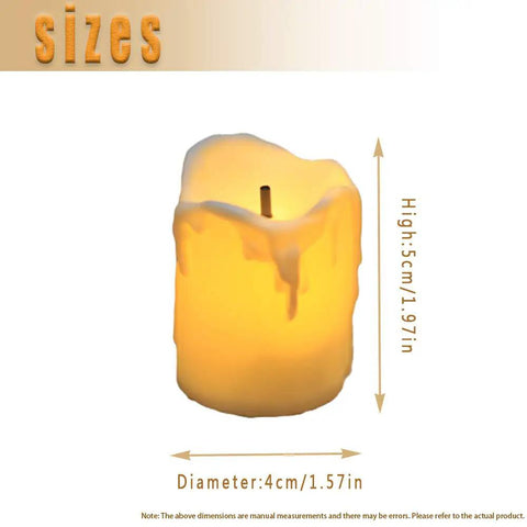 Led Tea Lights Candles Battery Operated Flameless Votive Candles Drips Realistic Fake Candles 1.5x2 Inch with dimensions