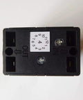 Heavy Duty 4 Pin Industrial Push Button Switch 125V 10 Amp Waterproof On Off Control For Bench Drills Grinders And Power Tools IP54 Rated Built Like A Tank Two Pack top view with labeled terminals.