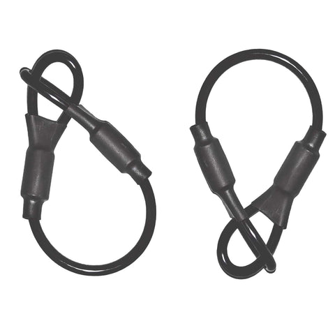 Two Six Pack 3mm Braided Stainless Steel Safety Lanyard Cables With Rubber Coated And Loops, 5.9 Inch Wire Rope For Chain Locks