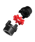 45 Steel Flexible Shaft Coupling XL2 Type Jaw With Elastomeric Spider Bore 19 to 25mm, exploded view of components.