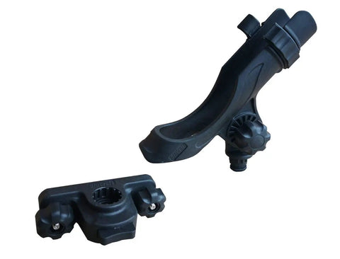 90 Degree Boat Track System Rod Holder For Versatrack Lund Sport Track Ranger Lowe Gunnel Mount No Fuss Install And Move 360 Degree Rotating Base UV Stabilized Fiberglass Reinforced Polymer Quick Adjustment For Fishing Rods, black track mount