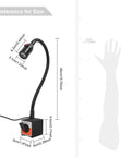 Heavy Duty Led Magnetic Work Light With Flexible Gooseneck Lamp Providing 550 To 650 Lumens Bright Illumination for size reference with dimensions.