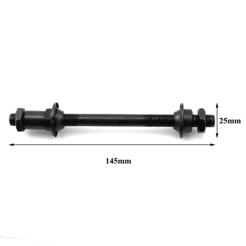 Side view of 4 Piece Aluminum Bike Axle Quick Release Skewers Set For Front And Rear Wheels, MTB Quick Release Rods with 145mm length.