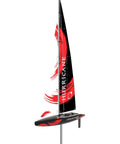 RC Hurricane sailboat model 791-2 with red and black sail