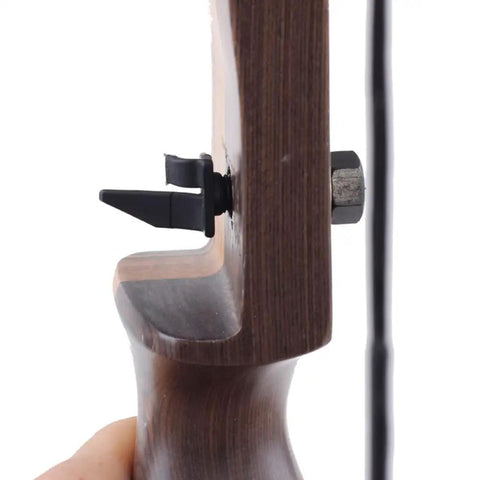 Side view of black Arrow Rest Replacement For Recurve And Take Down Bows Screw On Bow Rest PE Material for accuracy and hunting