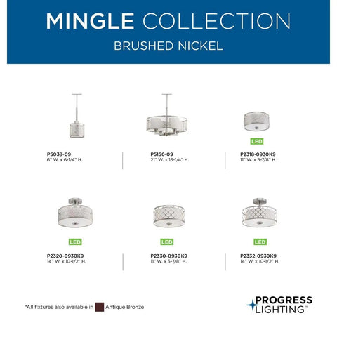 Mingle LED 11-Inch Flush Mount Ceiling Light Modern Energy Efficient One-Light Fixture With Clean Look Low-Profile Design