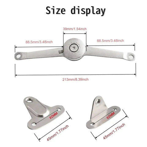 Heavy Duty Lid Support Hinges With Soft Close For Toy Boxes Cabinets And Closets Holds Up To 50 Lbs Per Pair size diagram