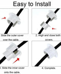 Super Sleek Black Plastic 3 4 Inch Wall Cable Grommets Starlink Routing Kit Pass Through Holes For Neat Wire Management On Desks And Tables To Keep Cords Hidden And Setup Looking Clean And Modern. Easy install cable grommet steps on black cord