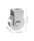 Front view of Stainless Steel Fixed Pulley Bearing For Sliding Doors And Gates, Heavy Duty Wall Mounted Pulley System With Smooth Grooves