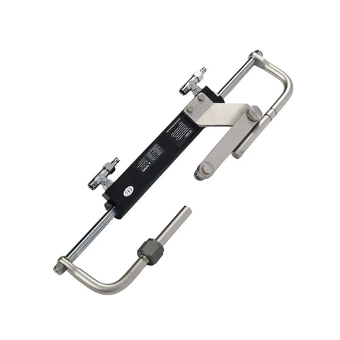 Outboard Hydraulic Steering Kit For 90HP Or Less Boats With Helm Pump And Hydraulic Cylinder Includes Steering Hose Fits Yachts Fishing Boats And Workboats Steer Like A Boss On The Water showing hydraulic cylinder and connections.