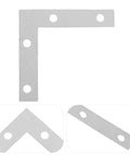 L Shape Metal Corner Brackets 100 Pcs 2.17 By 2.17 Inch Silver Iron Frame Supports, detailed view with holes for mounting