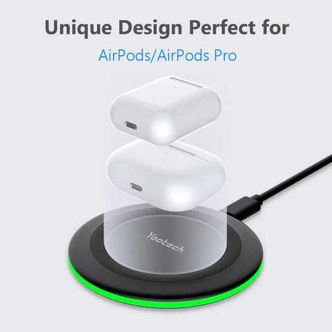 Fast Qi Wireless Charger Pad With 10W Max And 7.5W Modes For iPhone 17 Pro Max Air 16 15 14 13 12 11 And Samsung Galaxy S23 S24 S25 Plus AirPods Pro 3 Charger Pad No AC Adapter charging AirPods Pro
