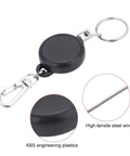 Extendable Keychain With Retractable Cord, 60cm Steel Wire Rope Key Reel, Heavy Duty Key Ring in ABS Plastic and Stainless Steel