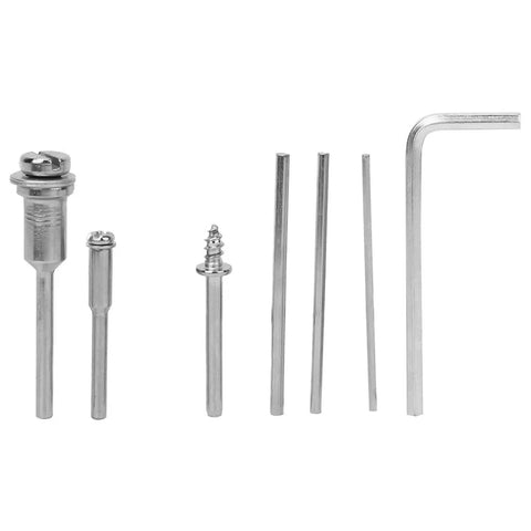 7 Level Speed Controlled Mini Milling Lathe For Woodworking With Aluminum Alloy Base And Steel Drill Chuck, Versatile Polishing Grinding Drilling And Fine Detail Carving For Home Shop Projects tool accessories including drills and extra rods.