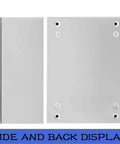 Stainless Steel Electrical Cabinet Box Enclosure for Wall Mount Heavy Duty Junction Chest for Utility and Pump Systems 14 by 12 by 8 Inches 1.2mm Thick Weather Resistant Project Box, side and back view