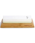 Toishi Sharpening Whetstone With 1000 And 3000 Grit For Knife Edge Maintenance Ideal For Home Cooks And Pro Grade Chefs Comes With Bamboo Display Stand