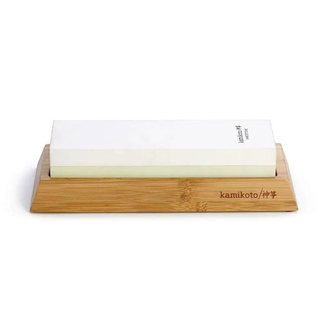 Toishi Sharpening Whetstone With 1000 And 3000 Grit For Knife Edge Maintenance Ideal For Home Cooks And Pro Grade Chefs Comes With Bamboo Display Stand