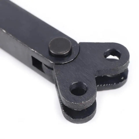 Close-up of Dual Wheel Knurling Tool Set for Metal Lathe Turning Steel Pro Grade Linear and Diagonal Knurling arm detail