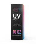 Box of 16 oz UV Resin with text 'Cures Hard, No Sticky Residue' for DIY Projects Jewelry and Keychains