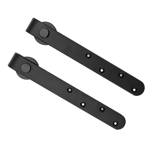 Rustic Barn Door Hardware Kit For Sliding Doors, Heavy Duty Carbon Steel Track Rail Set For Single Or Double Bypass Doors