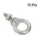 Heavy Duty Stainless Steel Eye Bolts Set, M3x9 Threaded Eye Bolts 1/8 x 7/20 Inches, Shoulder Ring With Nuts And Washers, Rust Resistant