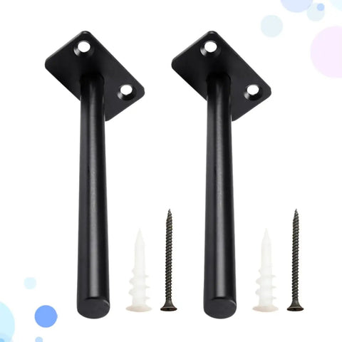 Two Pack Dope Heavy Duty Black Hidden Shelf Brackets for Wall Mounted Floating Shelves with screws and anchors
