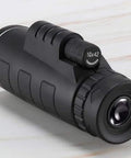 10X42 Monocular With Wide Angle View Central Focus For Hunting Travel Bird Watching, black compact design on white background