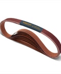 Heavy Duty 1x30 Sanding Belts 24 Pack With 6 Progression Grits For Belt Grinder And Woodworking showing the belts arranged in a wave.