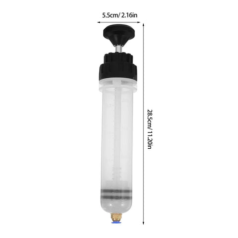 200cc Manual Oil Fluid Extractor Pump For Car Engine And Brake Fluid Change, Portable Easy Grip Suction Tool For Quick Fluid Transfer And Maintenance, DIY Auto Care, 28.5cm clear plastic