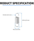 Product specifications of Premium 304 Stainless Steel Extension Springs With Double Hook Ends 10 Piece Pack showing dimensions.