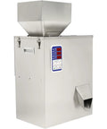Straight Up Reliable Automatic Powder Filling Machine With Smart Digital Weighing And Slick Vibration Feeding For Grains Flour Beans Quiet Operation Heavy Duty Workhorse in stainless steel with displayed controls.