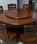 Silent Spin Premium Wooden Lazy Susan Rotating Serving Tray For Dining Tables displayed on a round wooden dining table.