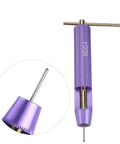 M2x0.4 Threaded Insert Repair Kit installation tool with close-up detail, showcasing purple handle and metal parts.