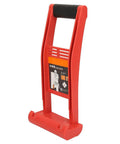 Heavy Duty Panel Lifter Grip Tool With Non Slip Handle For Safe Drywall And Sheet Metal Handling Plus Durable Abs Plastic Construction For Pros And DIYers in red, showcasing ergonomic design.