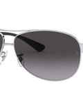 Classic Metal Aviator Sunglasses With Prescription Ready Lenses Silver Frame And Light Grey Gradient Lenses 63 mm Protective Case Included