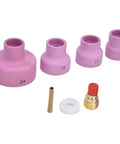 Pro Grade TIG Gas Lens Kit For WP9 WP20 WP25 Torch With Ceramic Nozzles 12, 14, 16, 24 Copper Holder PTFE Front Cover