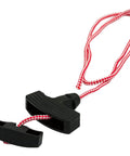 Emergency Release Pull Rope Cord Handle Kit 41A2828 Red For Garage Doors Compatible with Chamberlain Craftsman Openers shown in red and black.
