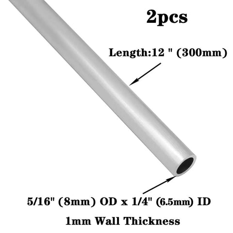 6061 Aluminum Tubing 12 Inch Seamless Round Tube Five Sixteen Inch Outer Diameter By One Quarter Inch Inner Diameter With One Millimeter Wall Heavy Duty