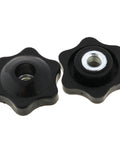 Six Pack 1/4 Inch Nylon Hex Head Thru Knobs for Clamping Jigs and Fixtures, Durable Black Nylon with Stainless Steel
