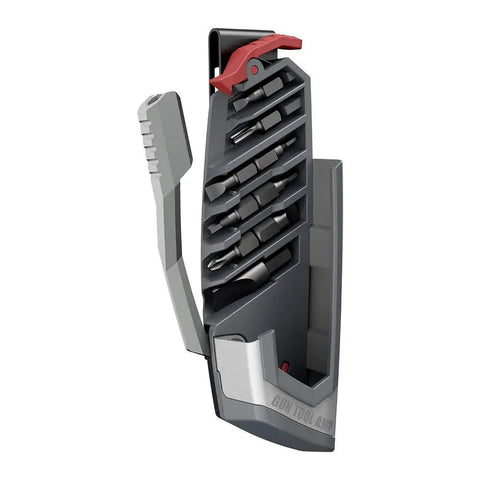 Top Shelf 24 Function Handgun Multitool For Pistol Cleaning And Gunsmithing, featuring hex drivers and quick deploy holster.