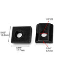 Economy Slide In T Nuts 1/4-20 for T Slot Track fits 15 series or 1.5 inch aluminum extrusion, black, 20 pack, durable iron, close-up view