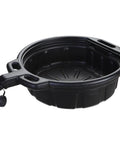 Oil Drain Pan 4.25 Gallon Heavy Duty HDPE Built Tough for Auto Shops, shown with spout and handles for easy use in garages.