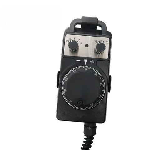 Upgrade Your CNC Setup With This Awesome HC115 Handwheel Control Knob Featuring 5V Power And 100 PPR Precision Encoder For Smooth Axis Movement And Precise Manual Positioning On Milling Machines Or DIY Projects Today! CNC handwheel controller with cable, black plastic and metal, for milling machine axis setup