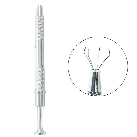 4 Claw Pick Up Tool With Stainless Steel Prongs, Waterproof And Corrosion-Resistant Ball Grabber For Jewelry, Terp Pearls, IC Chips, Nails And Tiny Electronics Components, Easy Grabber, Silver