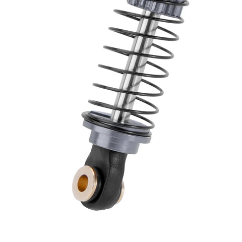 Close-up of 59mm Long Threaded RC Shocks Oil Dampers Upgrade For TRX4M TRX4MT 1/18 Crawler, showing aluminum body detail.