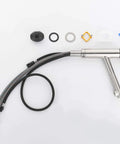 Chrome Kitchen Sink Faucet With Pull Out Sprayer For Farmhouse And Bar Sinks Durable Lead Free Stainless Steel Mixer Tap With Fingerprint Resistant Chrome Finish Easy Install No Fuss components and parts
